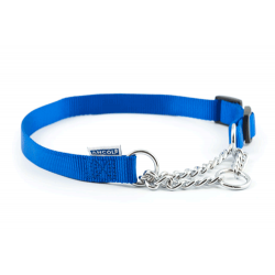 Collar nylon semiahogo metal AZUL 35-45cm Sz2-4