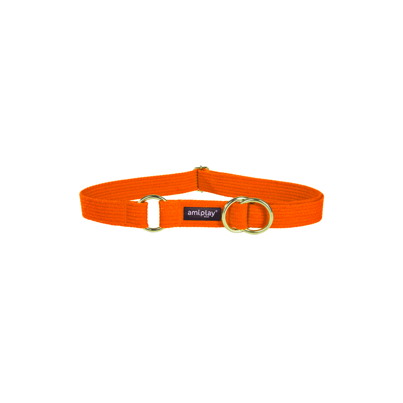 Collar semi ahogo Algodón XXL 45-85 [b] x 3cm Naranja-Orange