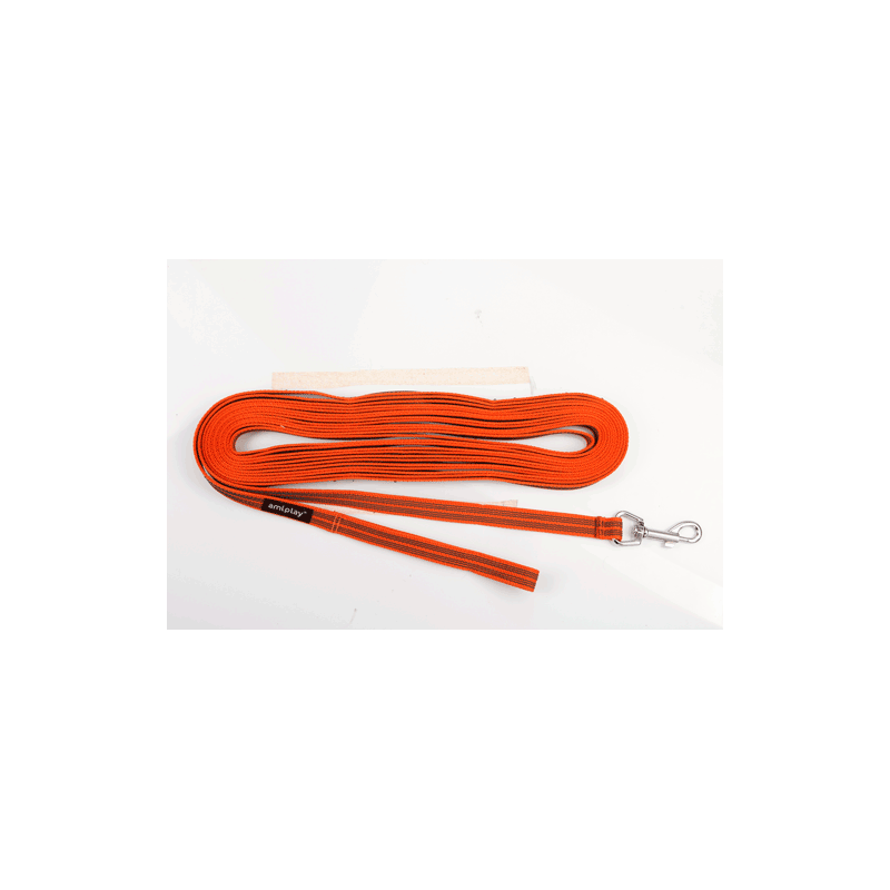 Correa adiestramiento Goma-Rubber L-XL 1000 x 2cm Naranja-Orange