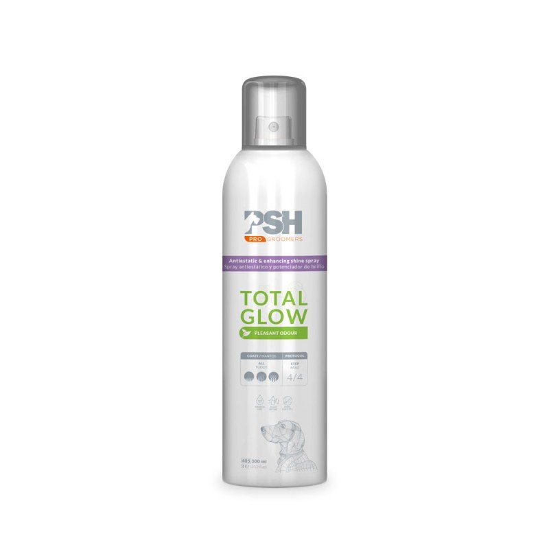 Total Glow Spray 300ml Glow Ultimate finish brillo final y antiestático PSH groomers