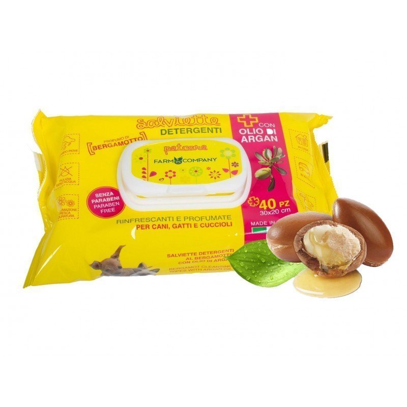 Toallitas humedas ACEITE DE ARGÁN Y BERGAMOTA 40pc salviette umidificate