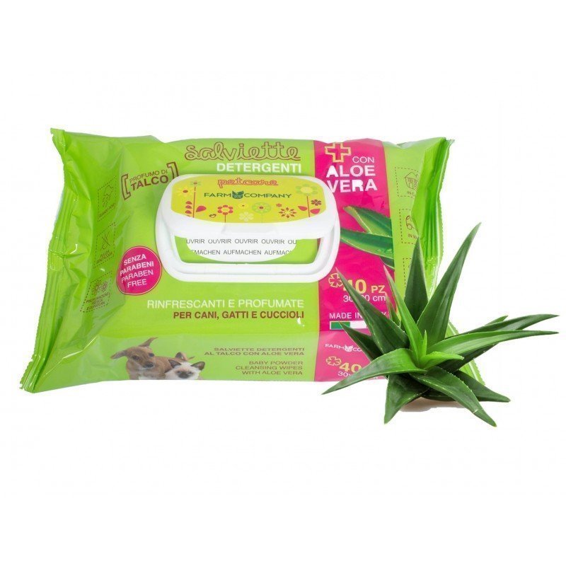 Toallitas humedas ALOE VERA Y TALCO 40pc salviette umidificate