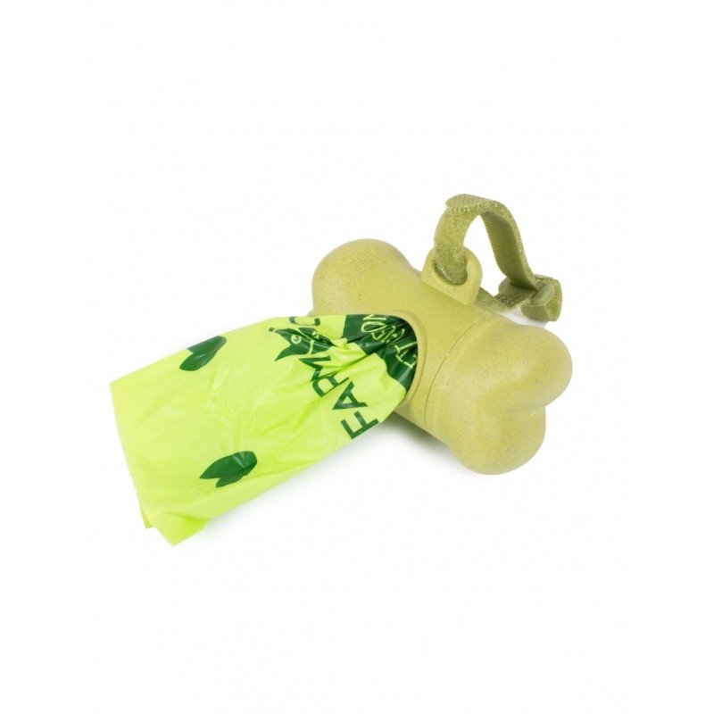 Porta rollo bolsas FC Green + 15 bolsas de compost de 8 cm