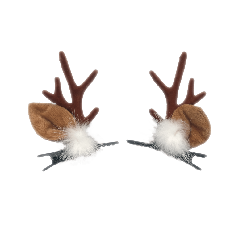 XMAS Pasadores Orejas reno con asta 5,5 cm